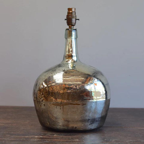 Hand Silvered Lamp Base | Rough Old Glass