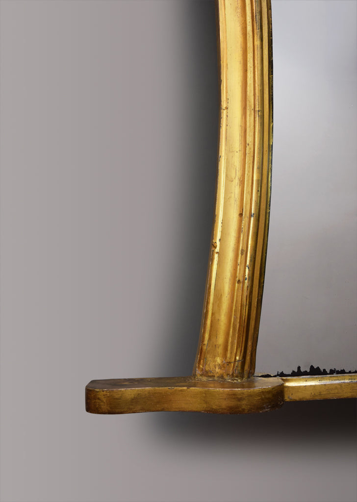 English Hipped Gilt Overmantel Mirror
