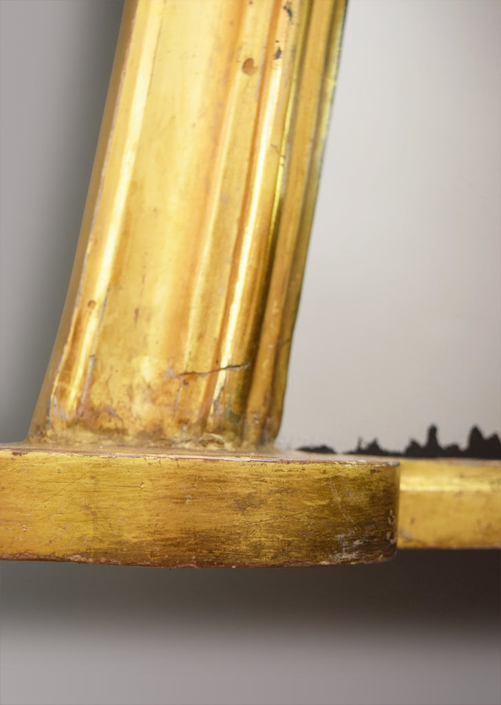 English Hipped Gilt Overmantel Mirror
