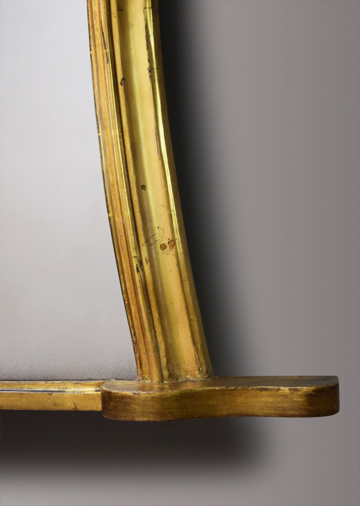English Hipped Gilt Overmantel Mirror