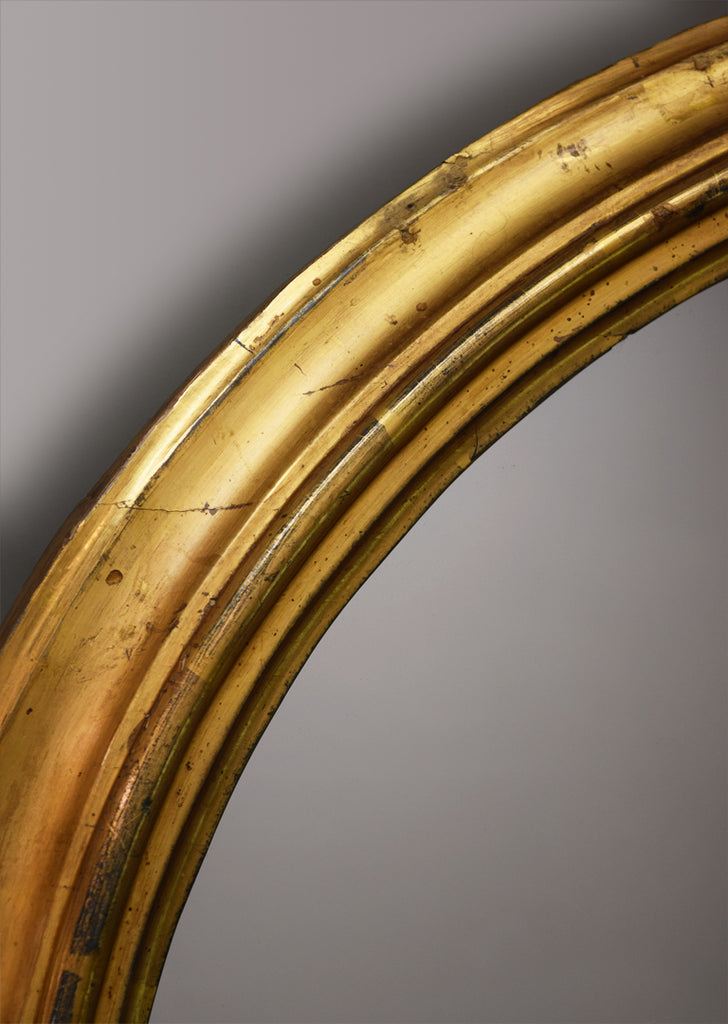 English Hipped Gilt Overmantel Mirror