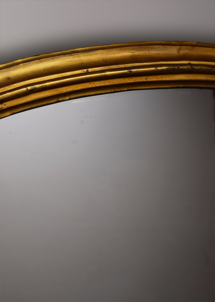 English Hipped Gilt Overmantel Mirror