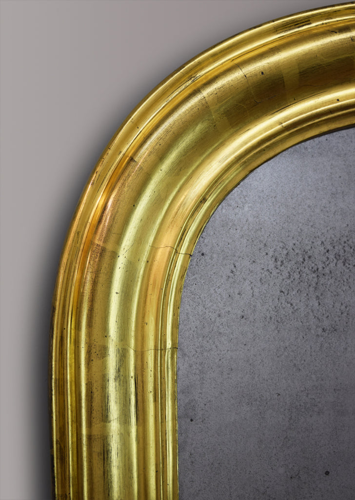 Unusual Large French Giltwood Mirror