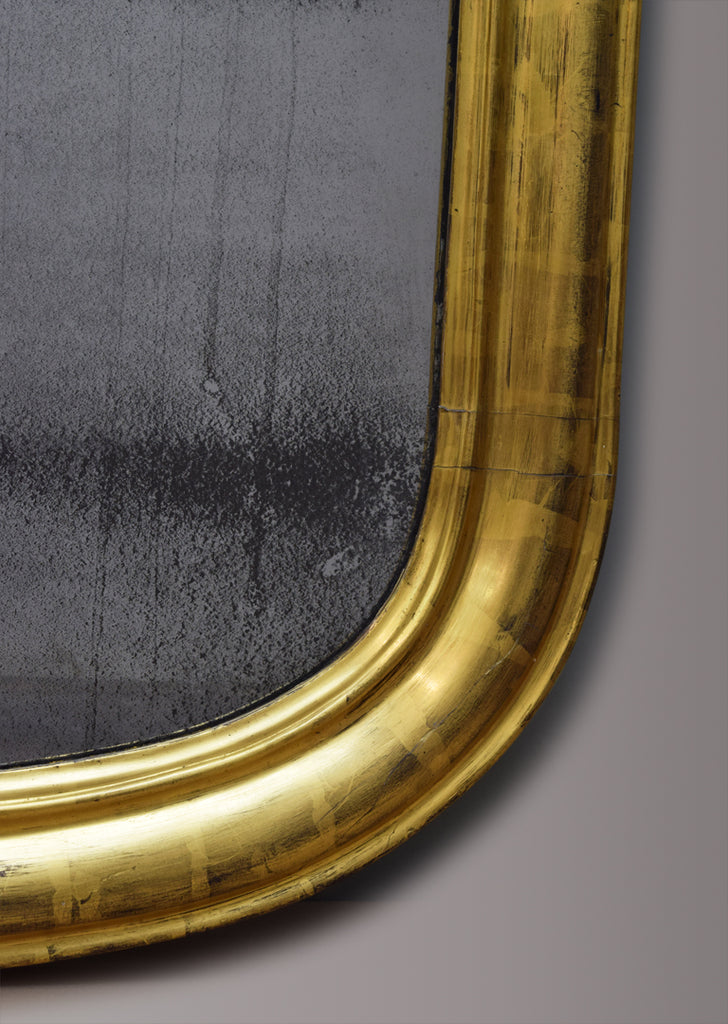 Unusual Large French Giltwood Mirror