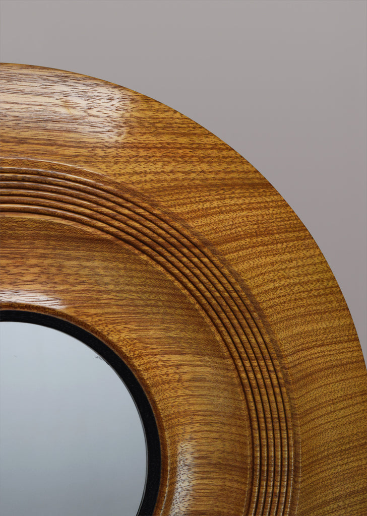 Walnut Round Mirror