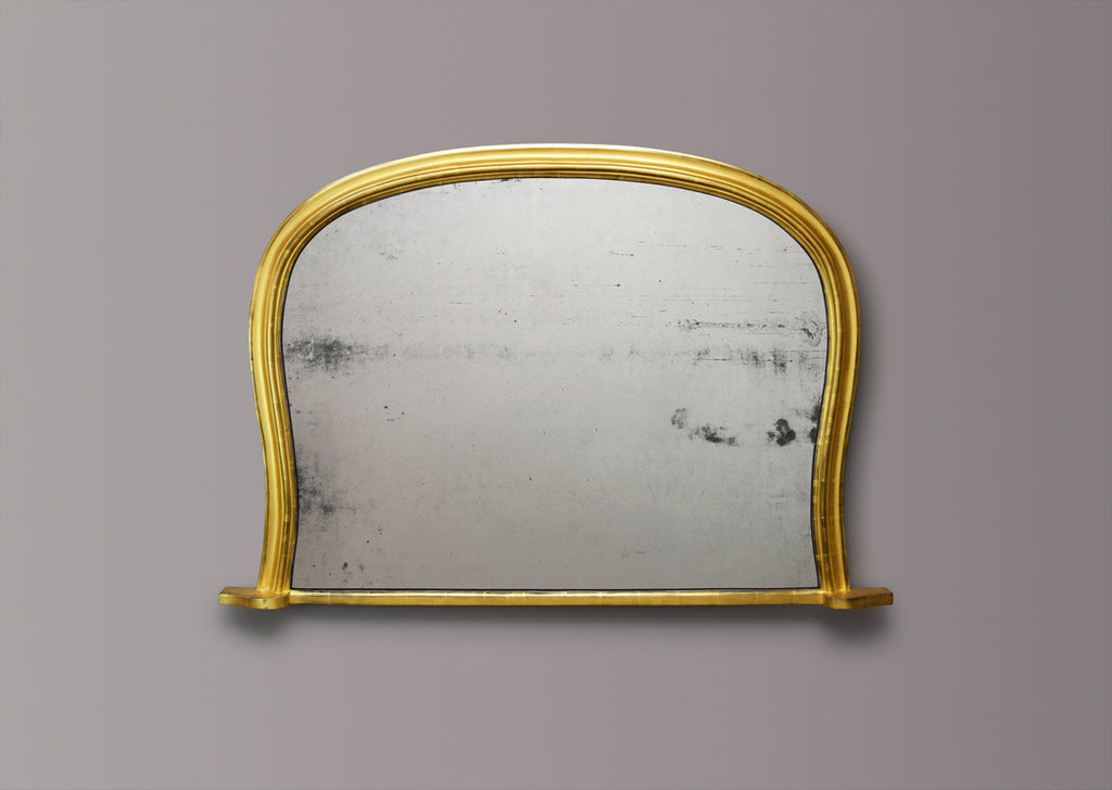 English Gilt Hipped Overmantel Mirror