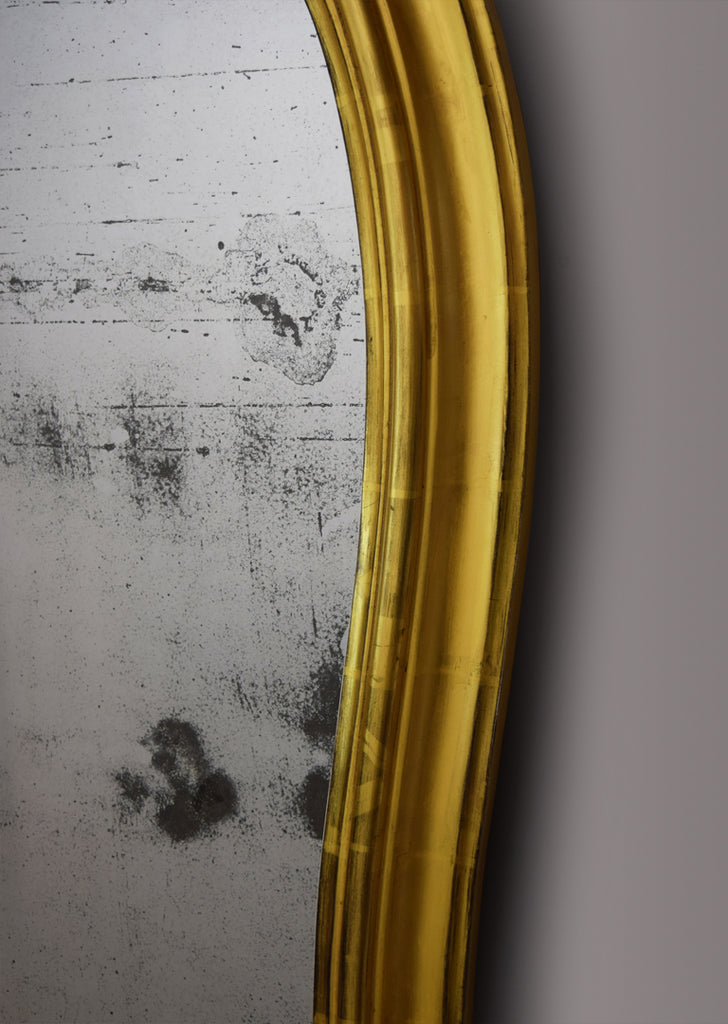 English Gilt Hipped Overmantel Mirror