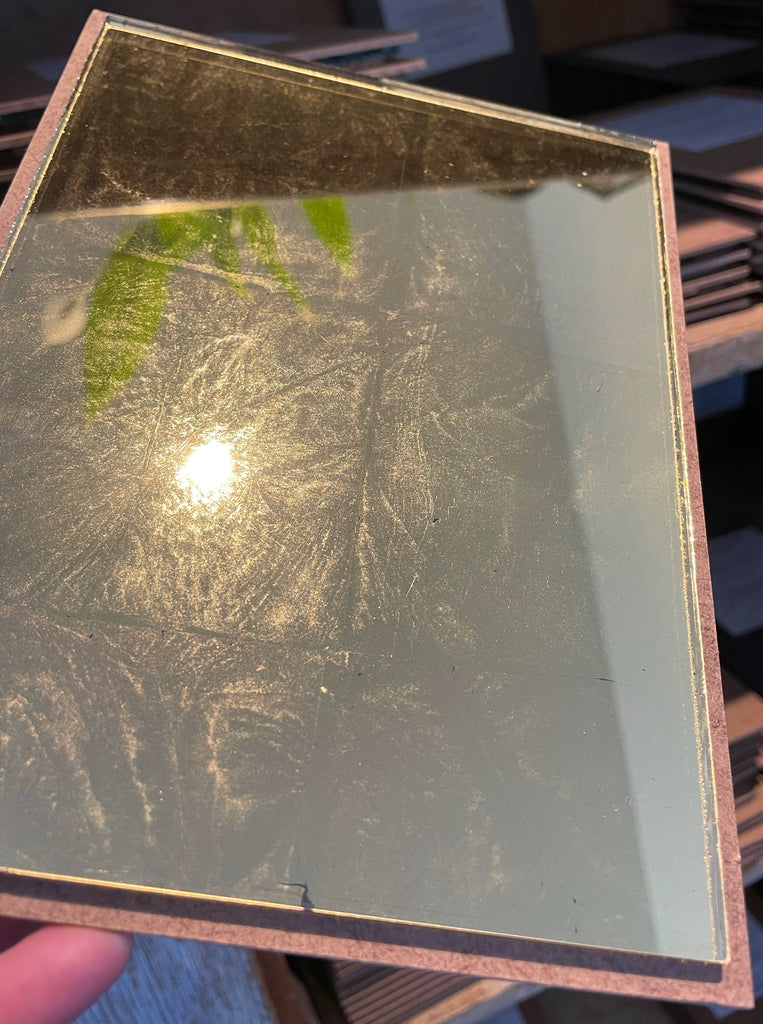 22ct Gold Leaf on Clear Sample