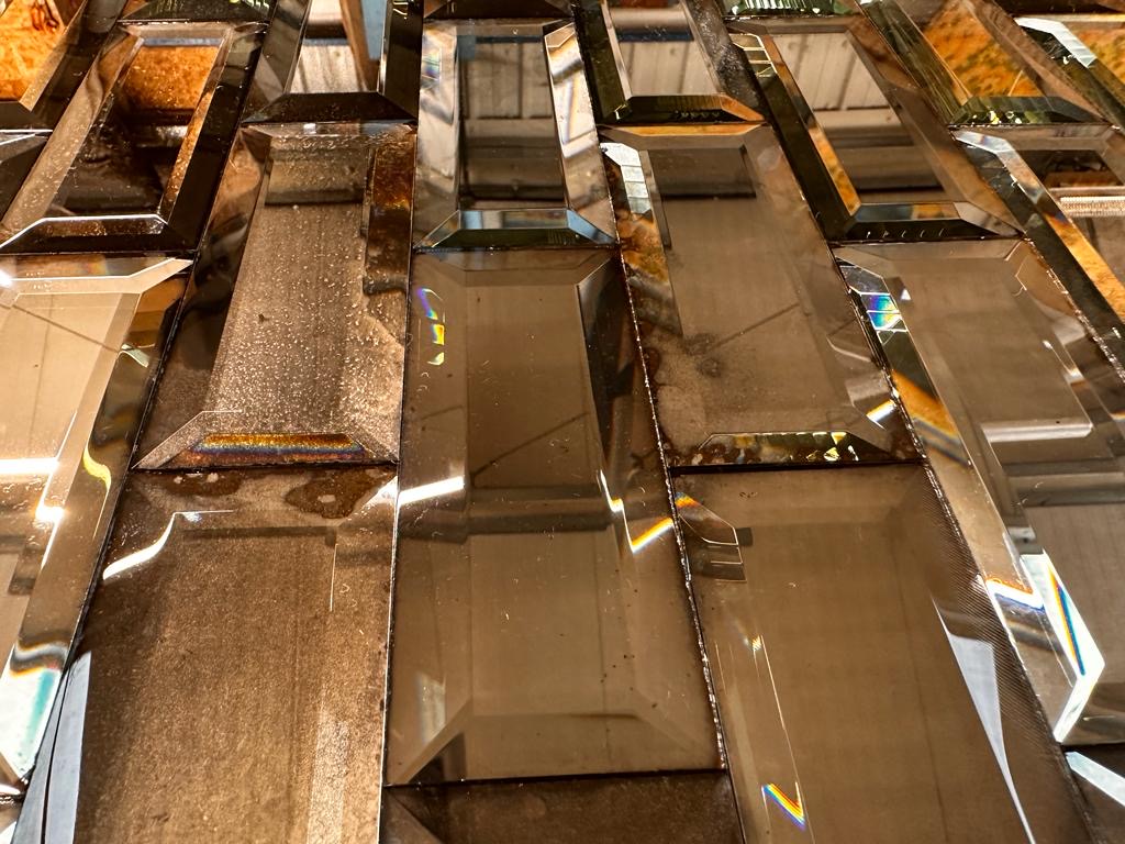 Bevelled Antique Mirror Tiles with Bronze Backing Paint - Short
