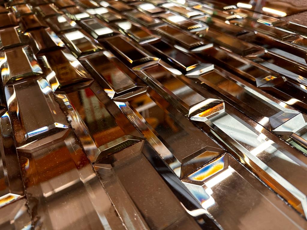 Bevelled Antique Mirror Tiles with Bronze Backing Paint - Short