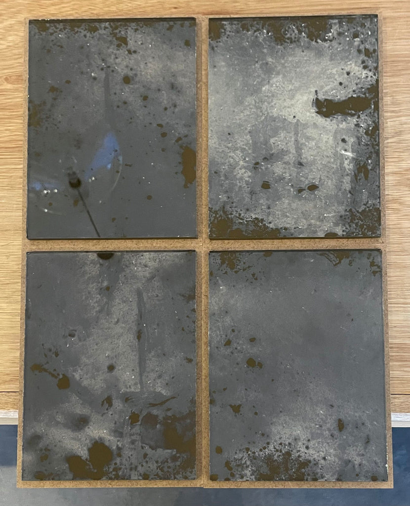 Heavily Oxidised with Bronze Backing Paint Sample