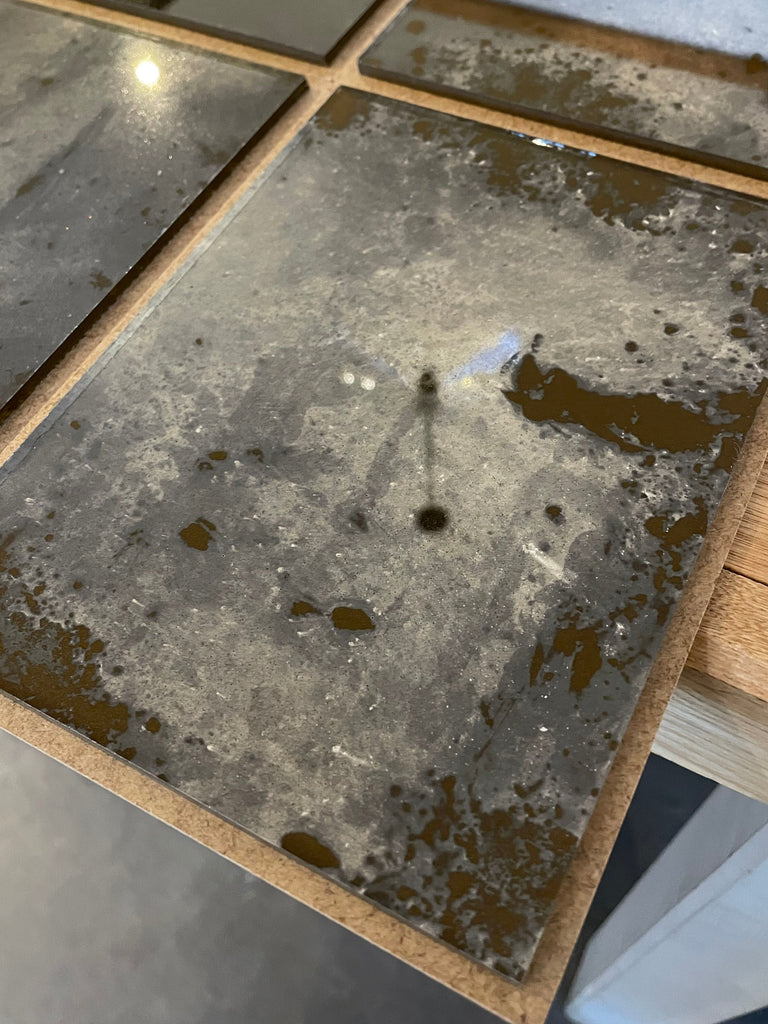 Heavily Oxidised with Bronze Backing Paint Sample