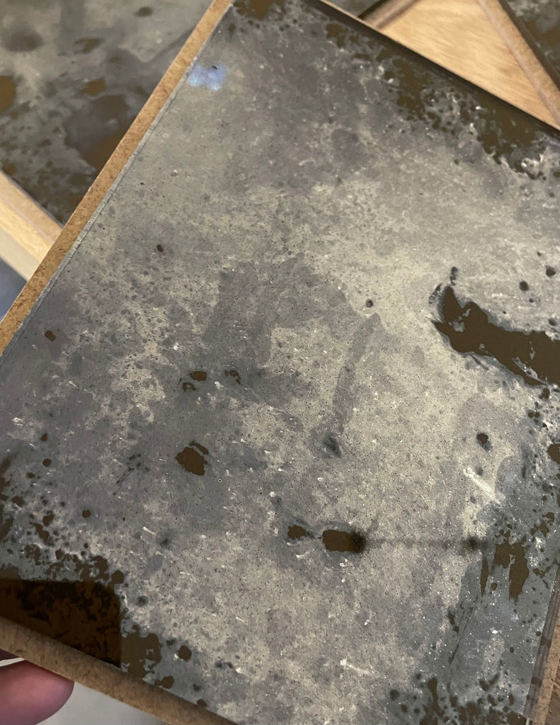 Heavily Oxidised with Bronze Backing Paint Sample