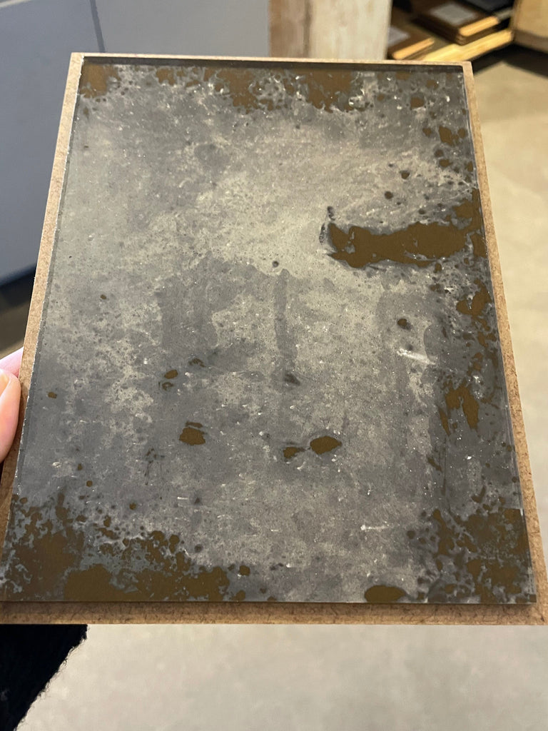 Heavily Oxidised with Bronze Backing Paint Sample