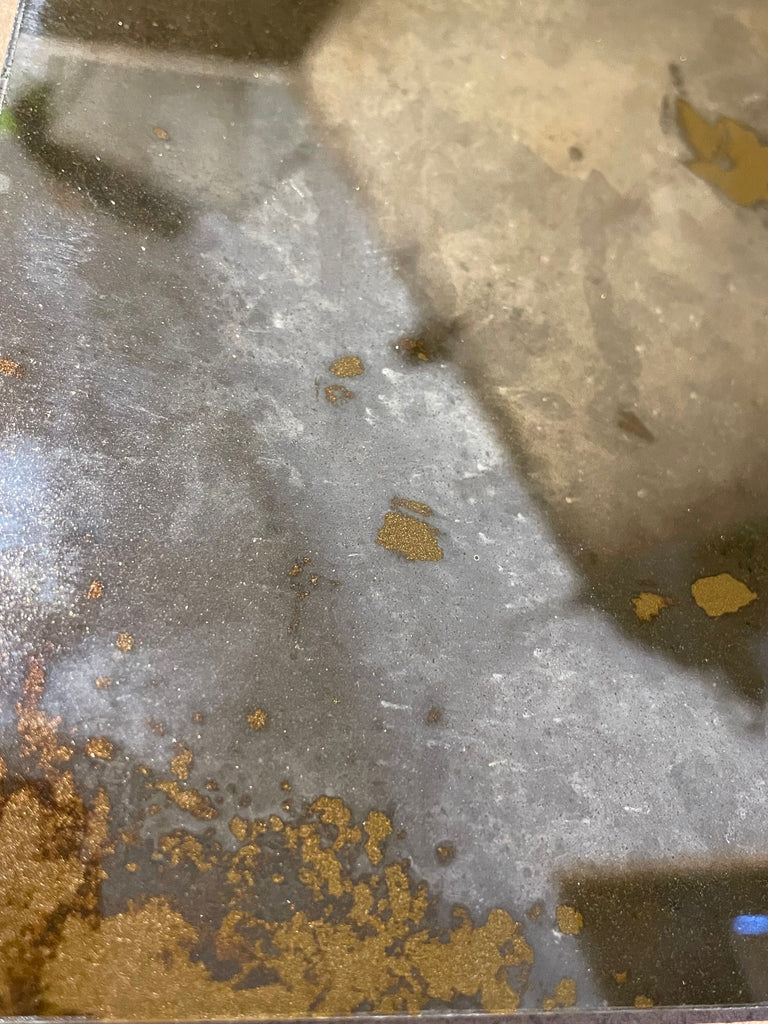 Heavily Oxidised with Bronze Backing Paint Sample