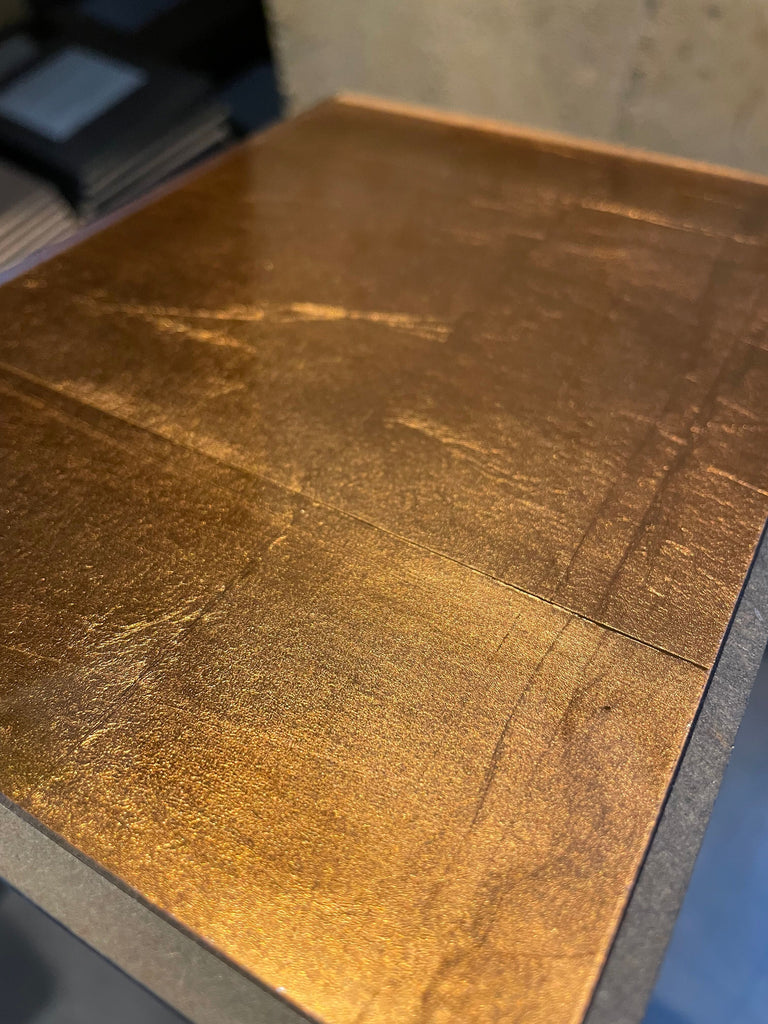 Morwellham on Bronze Tinted Glass Sample