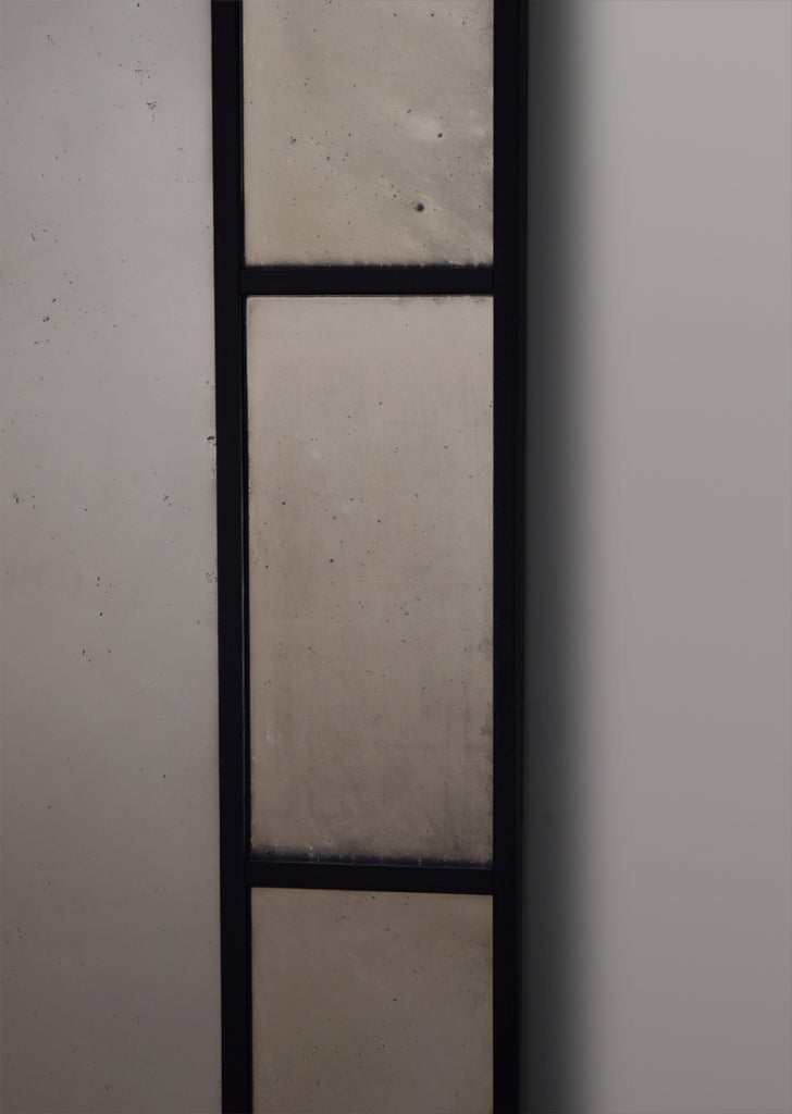 Framed Panelled Foxed Mirror with Internal Beading