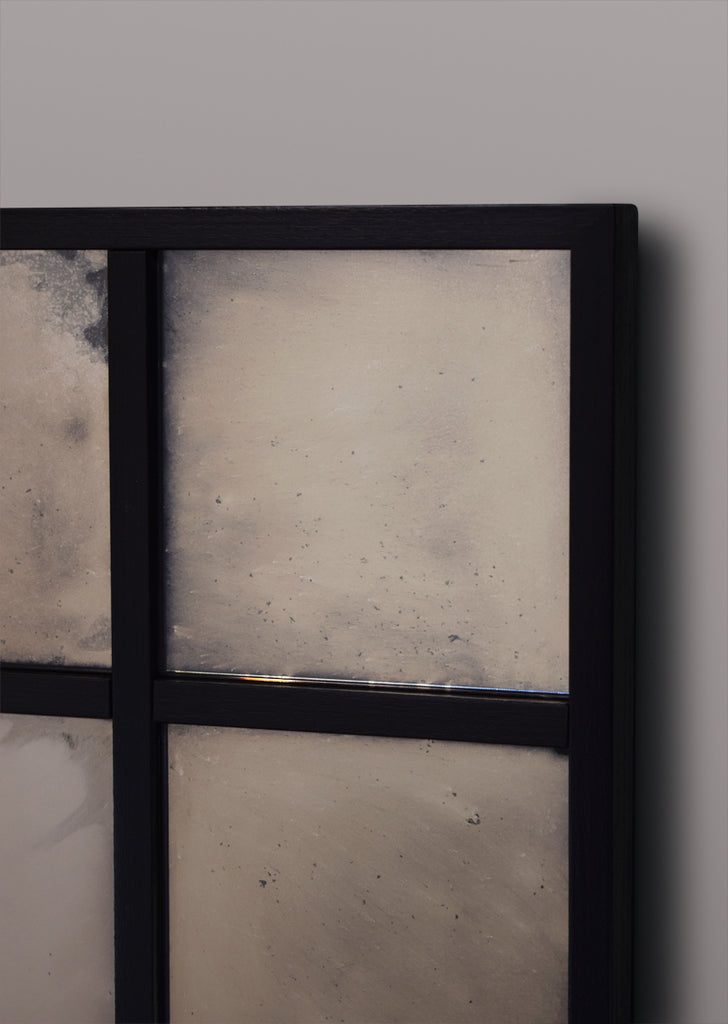 Framed Panelled Foxed Mirror with Internal Beading