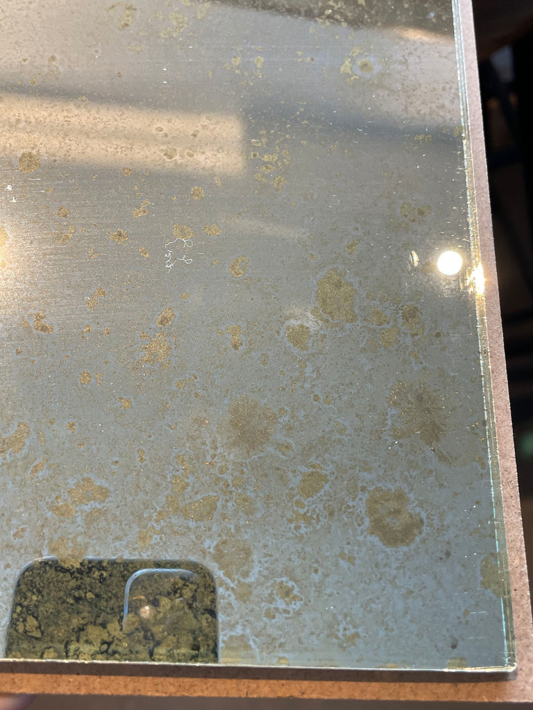 Really Rough with Gold Backing Paint on Clear Finish