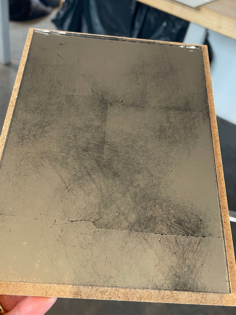 Silver Leaf on Bronze Weathered Sample