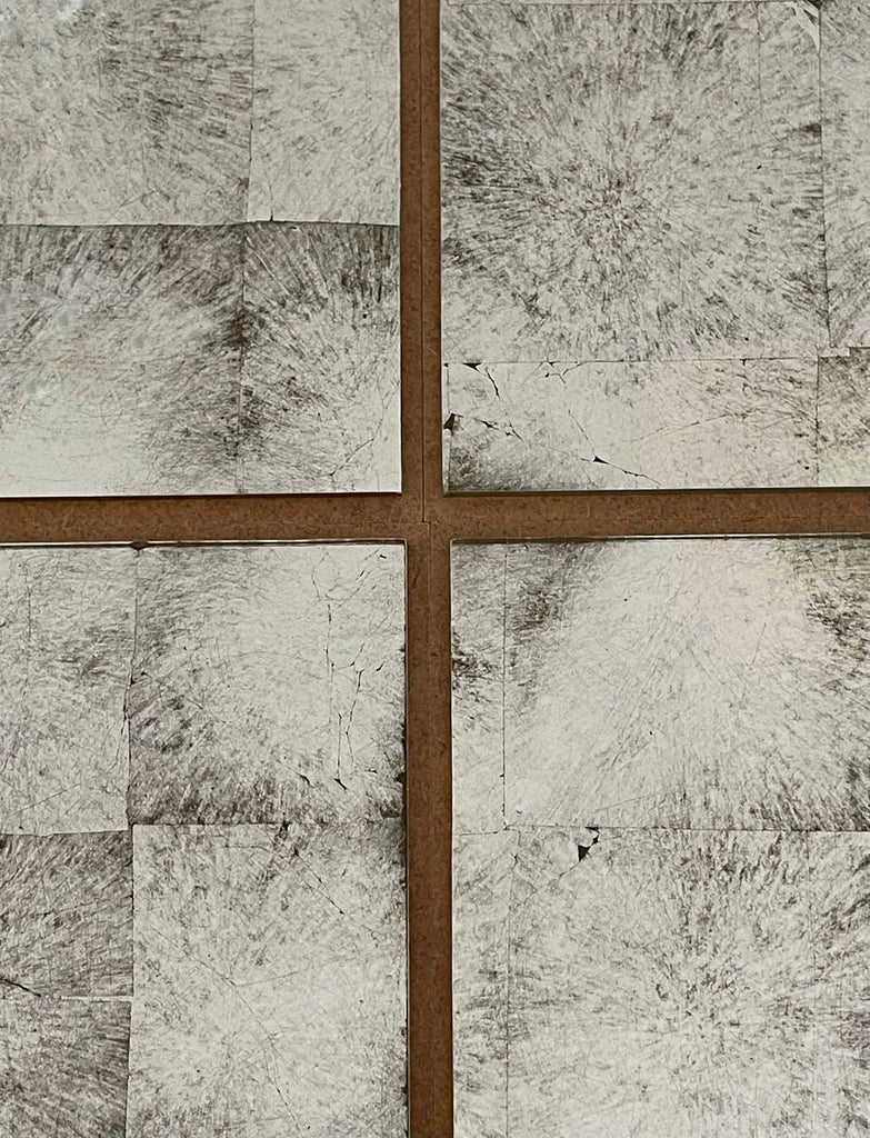 Silver Leaf Weathered with Bronze Backing Paint Sample