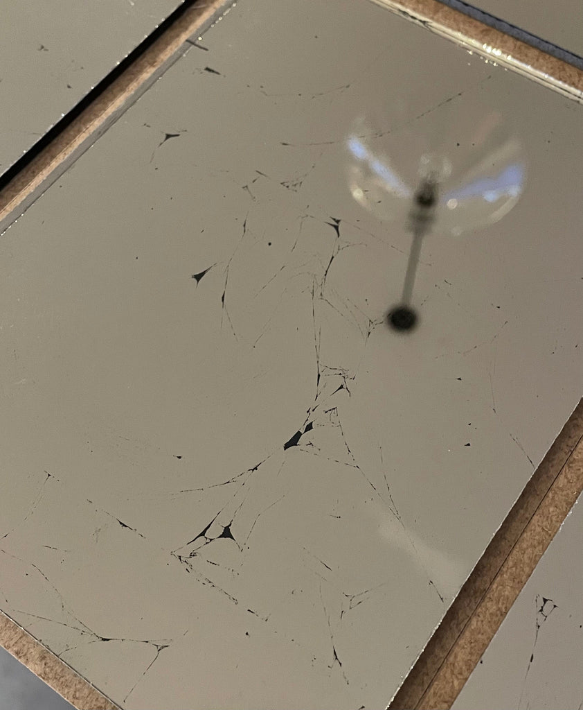 Silver Leaf on Bronze Glass Sample