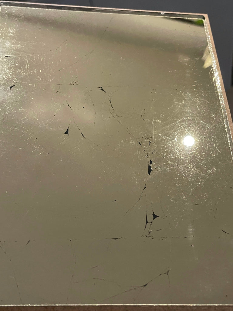 Silver Leaf on Bronze Glass Sample