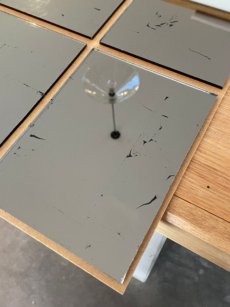 Silver Leaf on Grey Sample