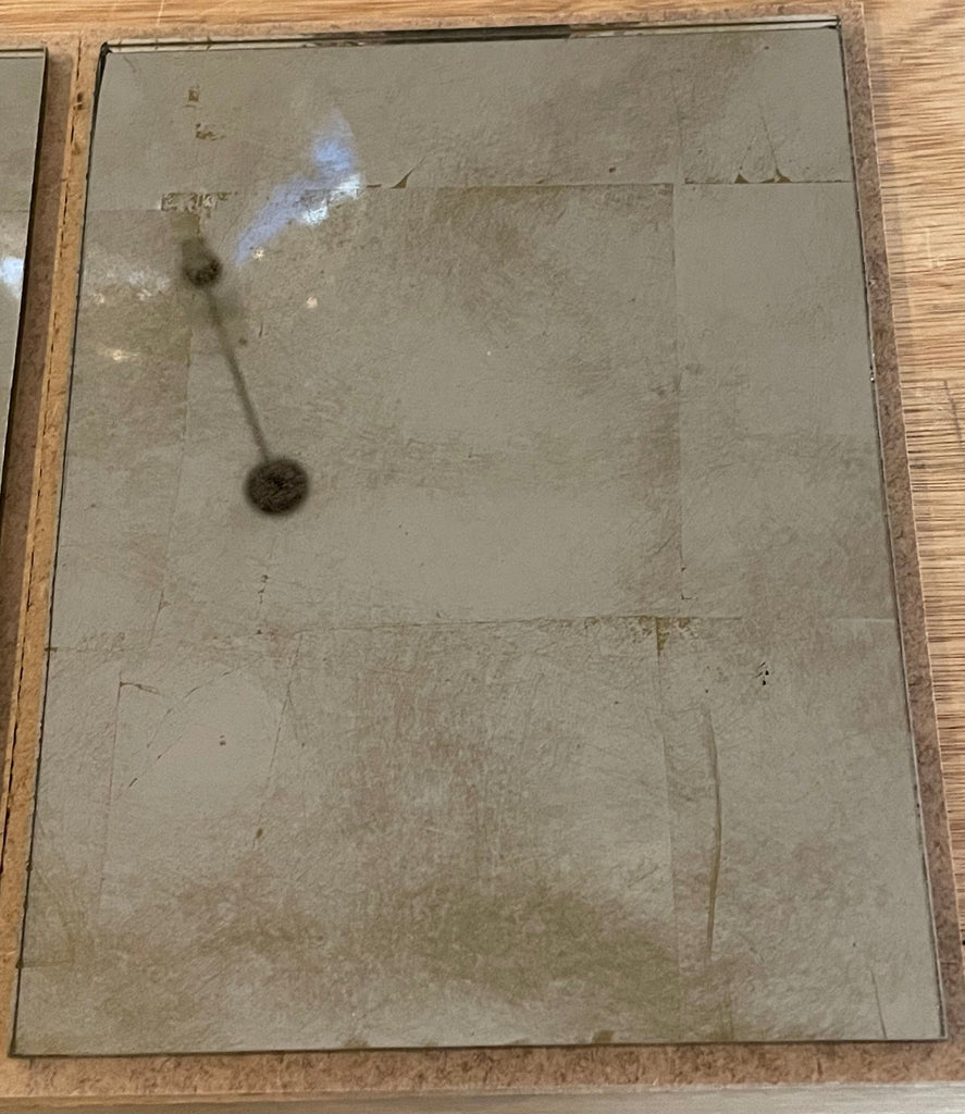 Silver Leaf Weathered Gold on Bronze Tinted Glass Sample