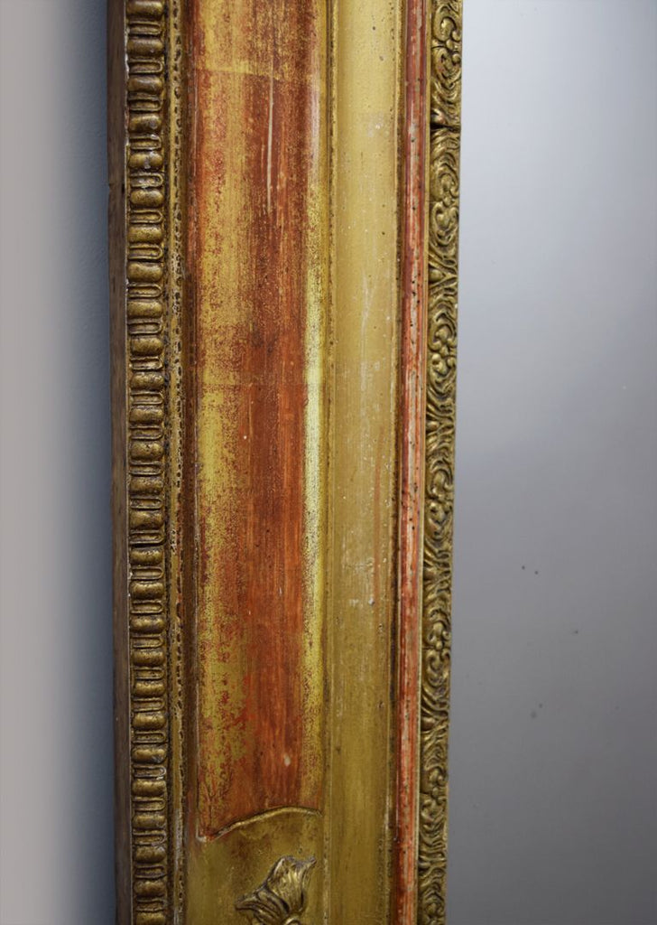 French Gold Gilt Overmantel Mirror