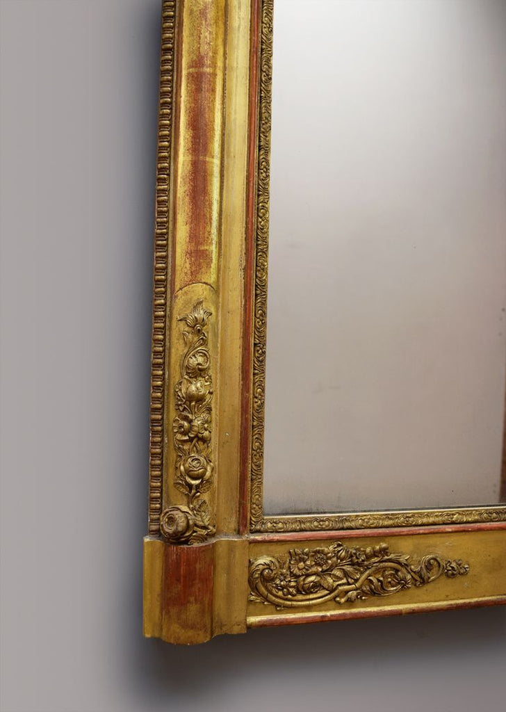 French Gold Gilt Overmantel Mirror