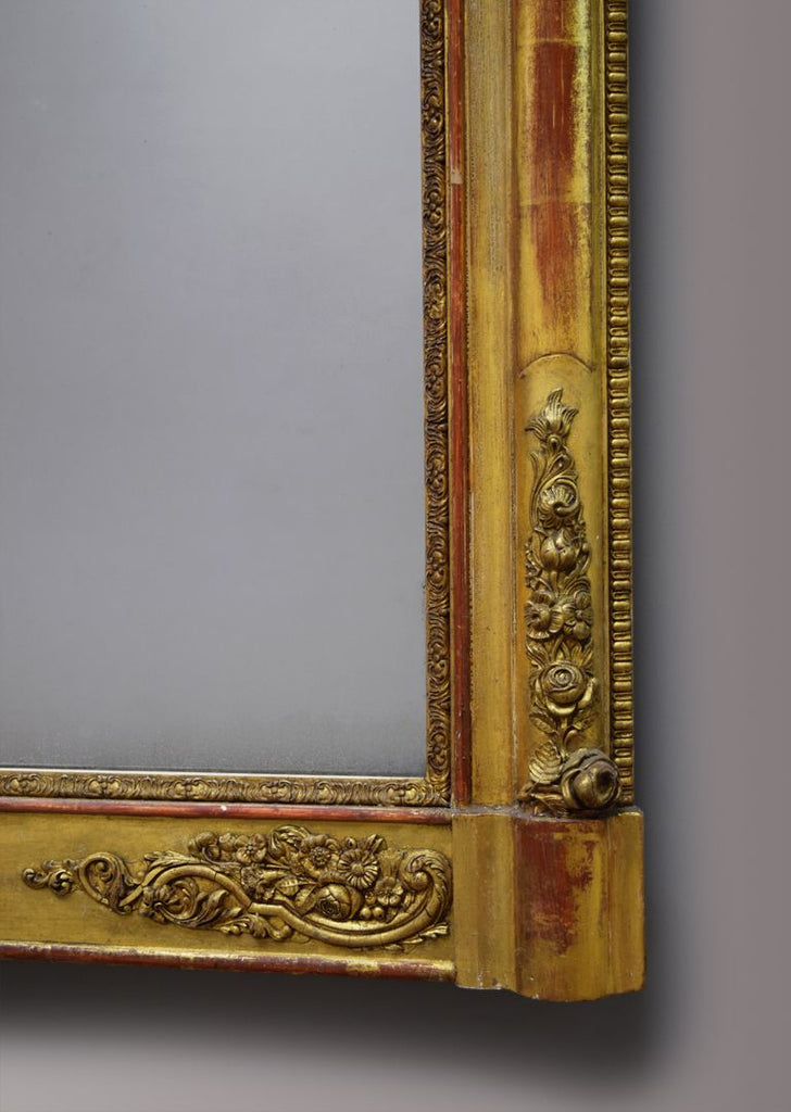French Gold Gilt Overmantel Mirror