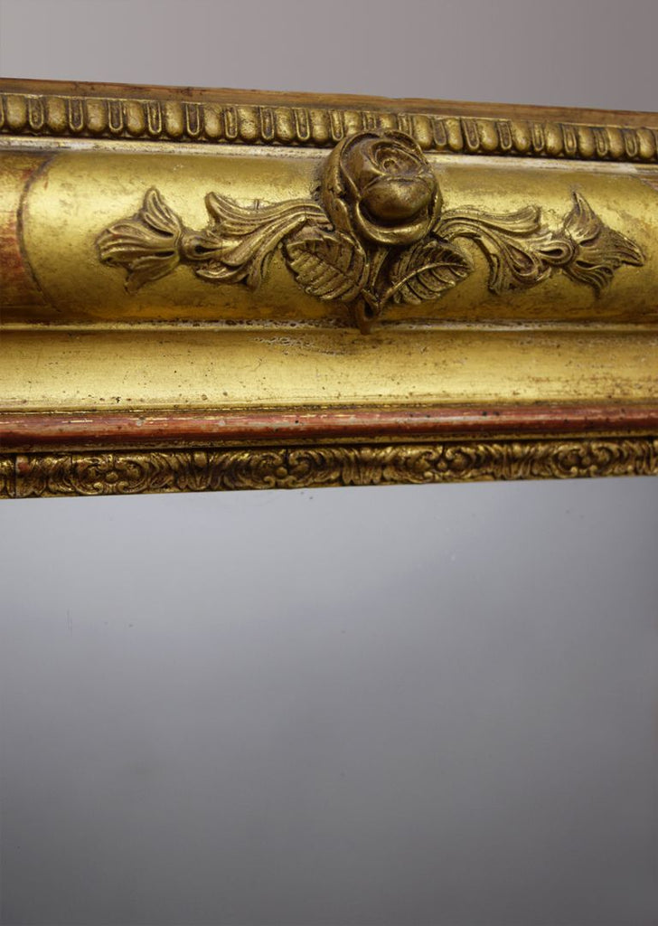 French Gold Gilt Overmantel Mirror
