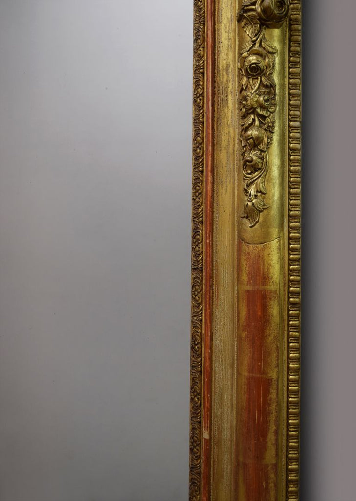 French Gold Gilt Overmantel Mirror