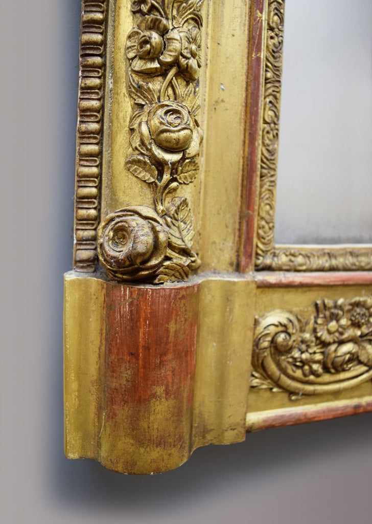 French Gold Gilt Overmantel Mirror