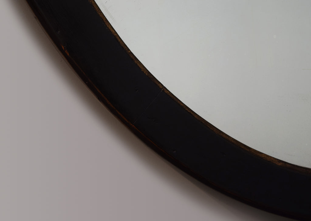 Large Ebonised & Gilt Oval Mirror
