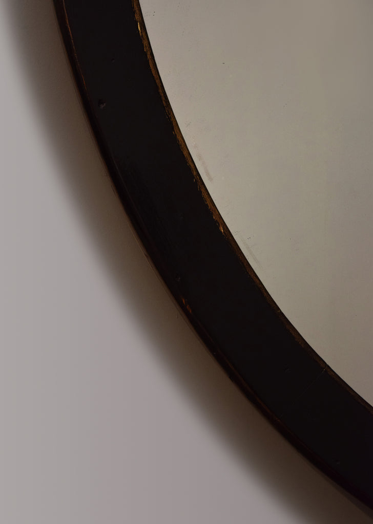 Large Ebonised & Gilt Oval Mirror