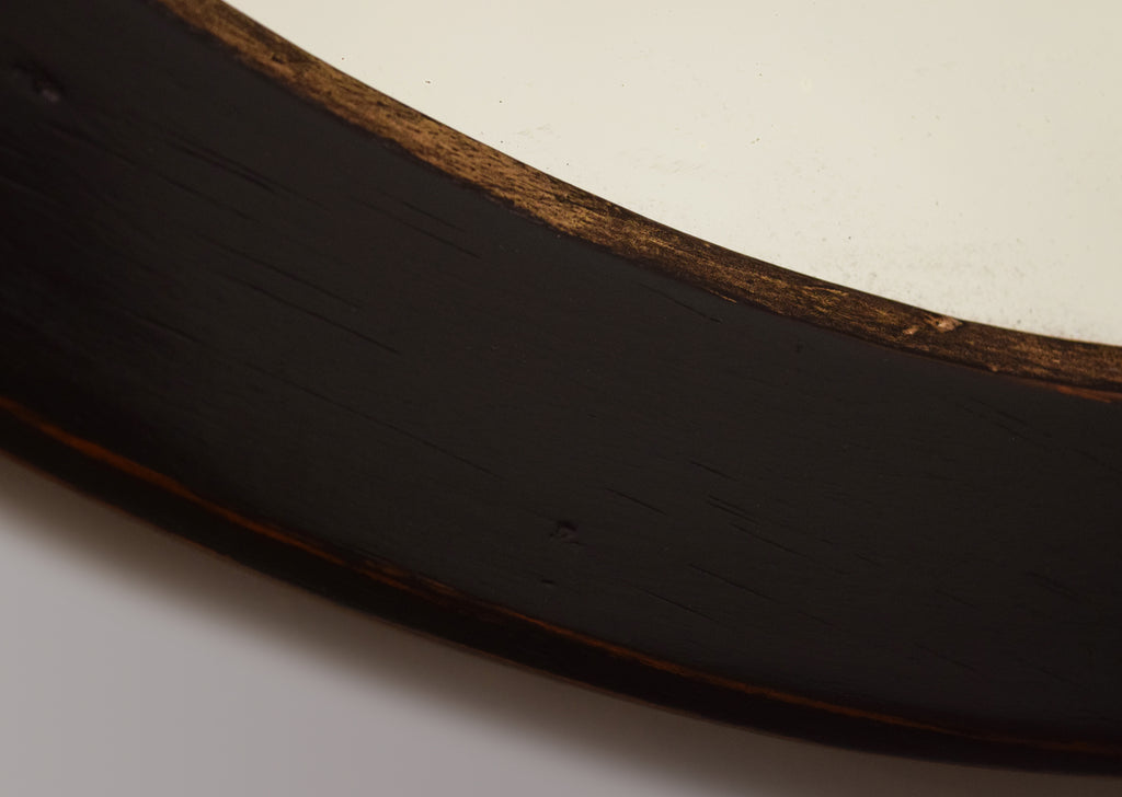 Large Ebonised & Gilt Oval Mirror