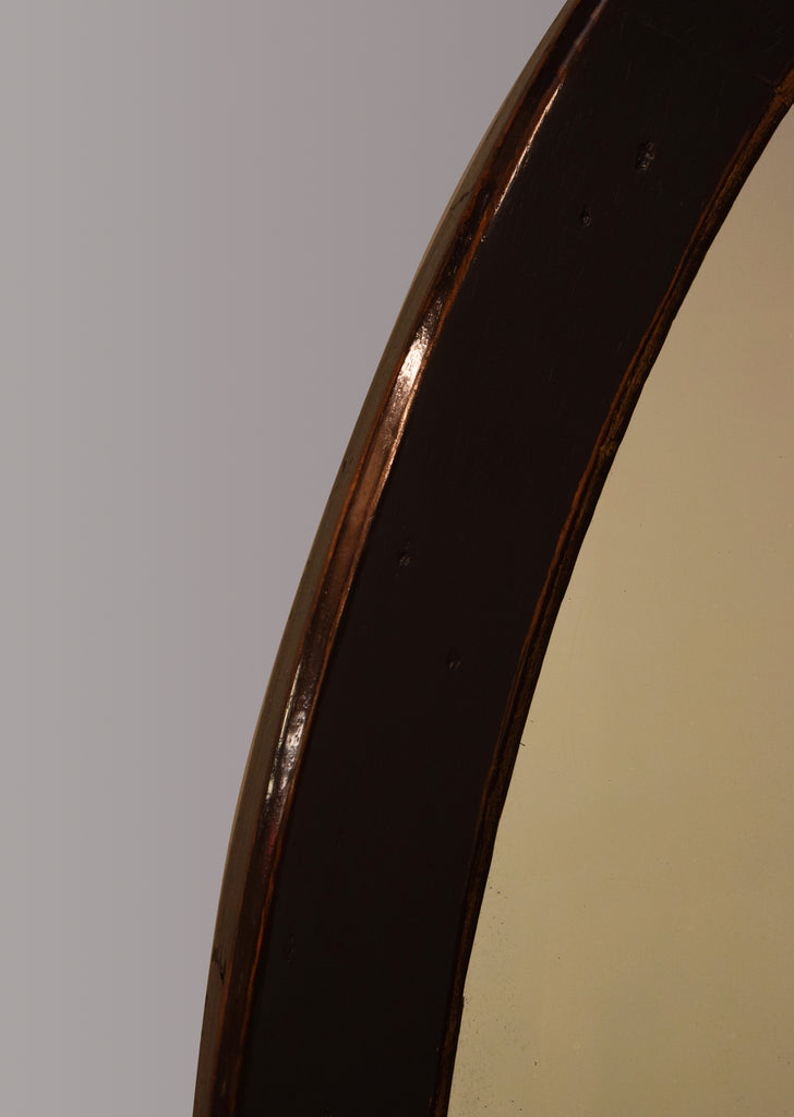 Large Ebonised & Gilt Oval Mirror