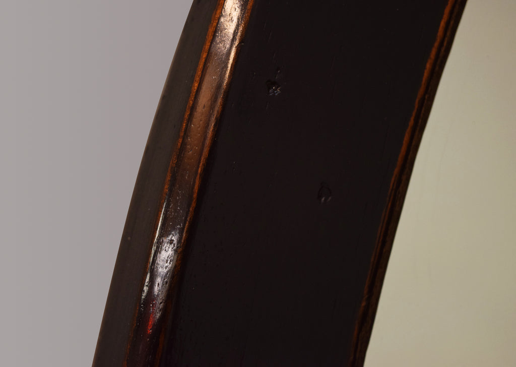 Large Ebonised & Gilt Oval Mirror