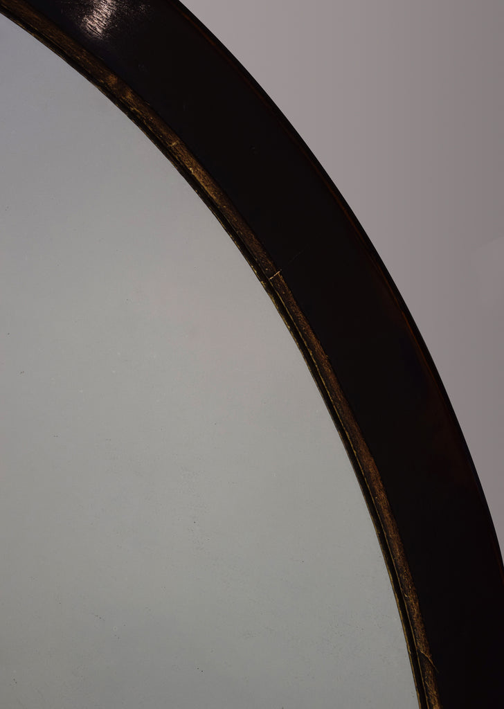 Large Ebonised & Gilt Oval Mirror