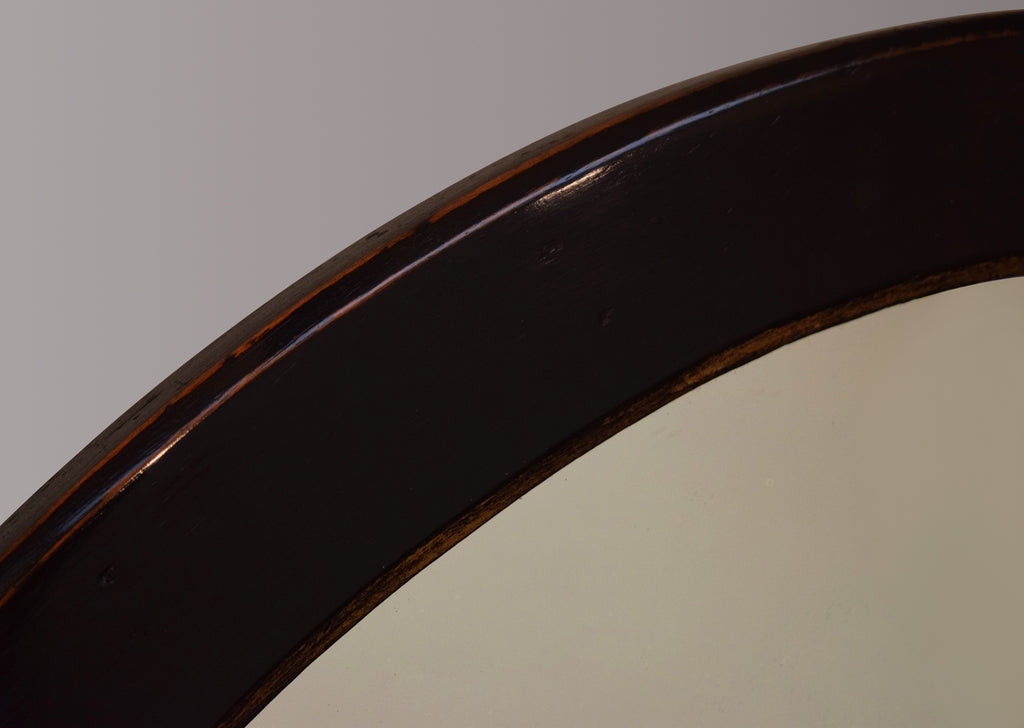 Large Ebonised & Gilt Oval Mirror