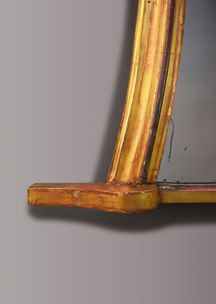 Hipped English Gilt Overmantel Mirror
