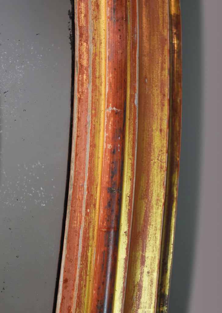 Hipped English Gilt Overmantel Mirror