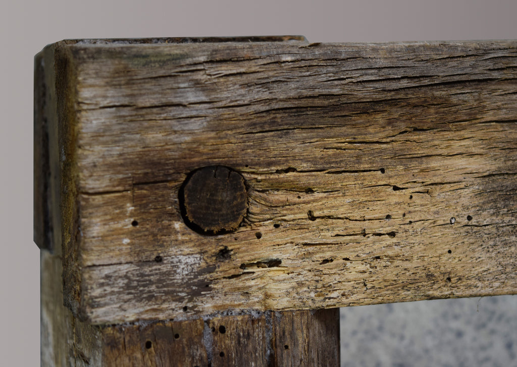 Vintage Oak Framed Window Mirror