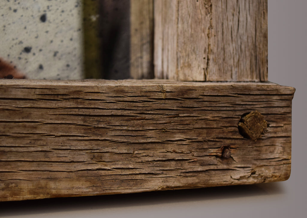 Vintage Oak Framed Window Mirror