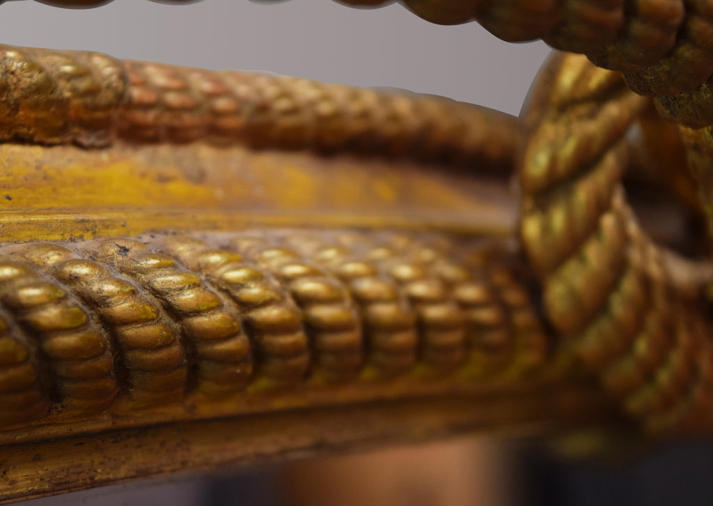 English Gilt Rope Twist Overmantel Mirror