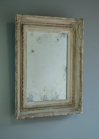 English Mirror Frame with Original Paint | Rough Old Glass