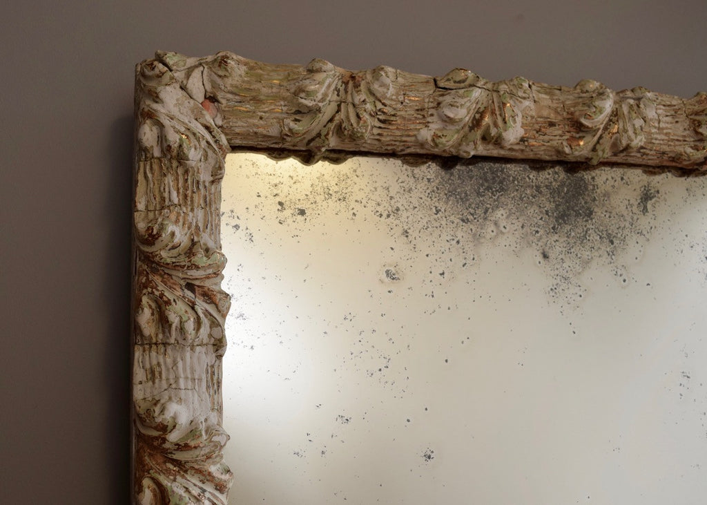 English Mirror With Distressed Surface