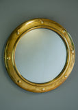 1930s Deco Brass Mirror